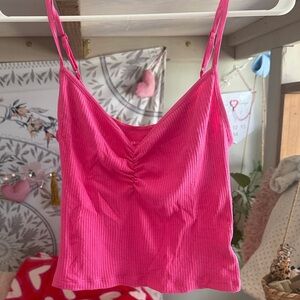Pink Ribbed Camisole Top - american eagle